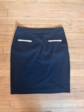 Thalian Black Pencil Skirt Size 4 Career Stretch Minimalist Office Classic